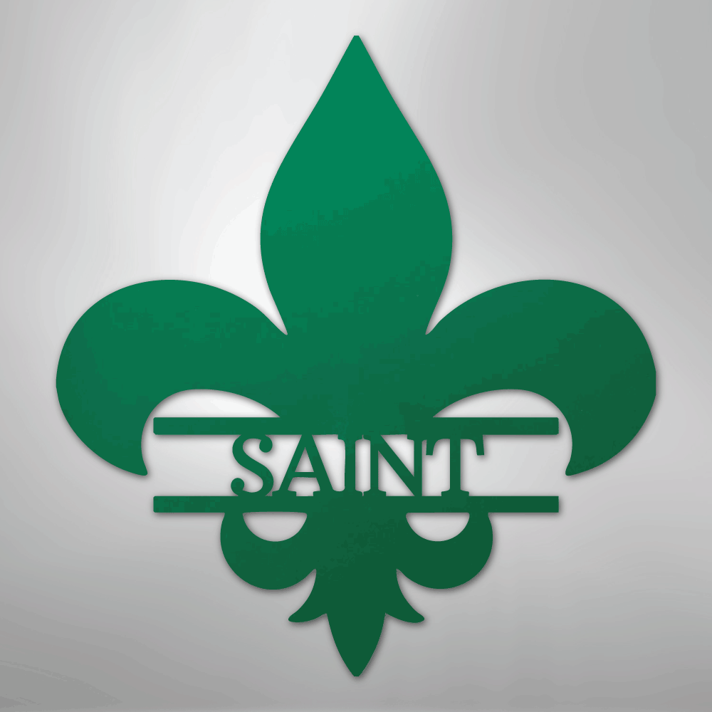 Custom Metal Wall Art - Personalized Fleur De Lis Monogram Plaque Green
