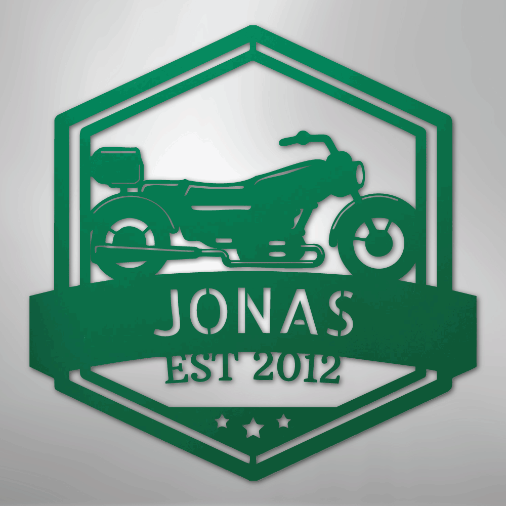 Custom Metal Wall Art - Personalized Motorbike Sign
