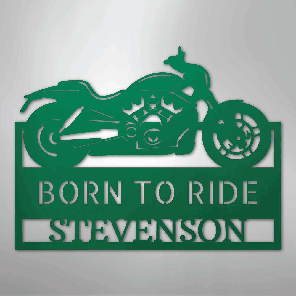 Custom Metal Wall Art - Personalized Car Garage Steel sign Green
