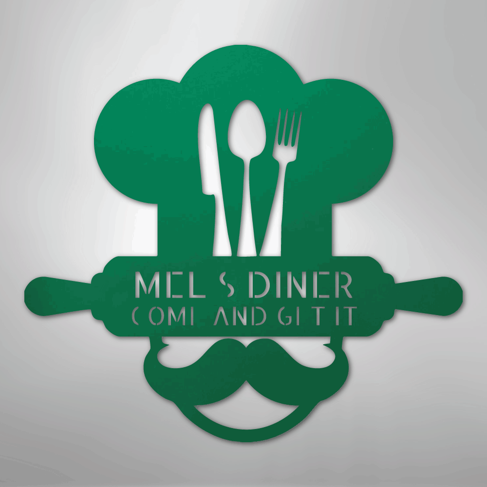 Custom Metal Wall Art - Personalized Kitchen Sign Green