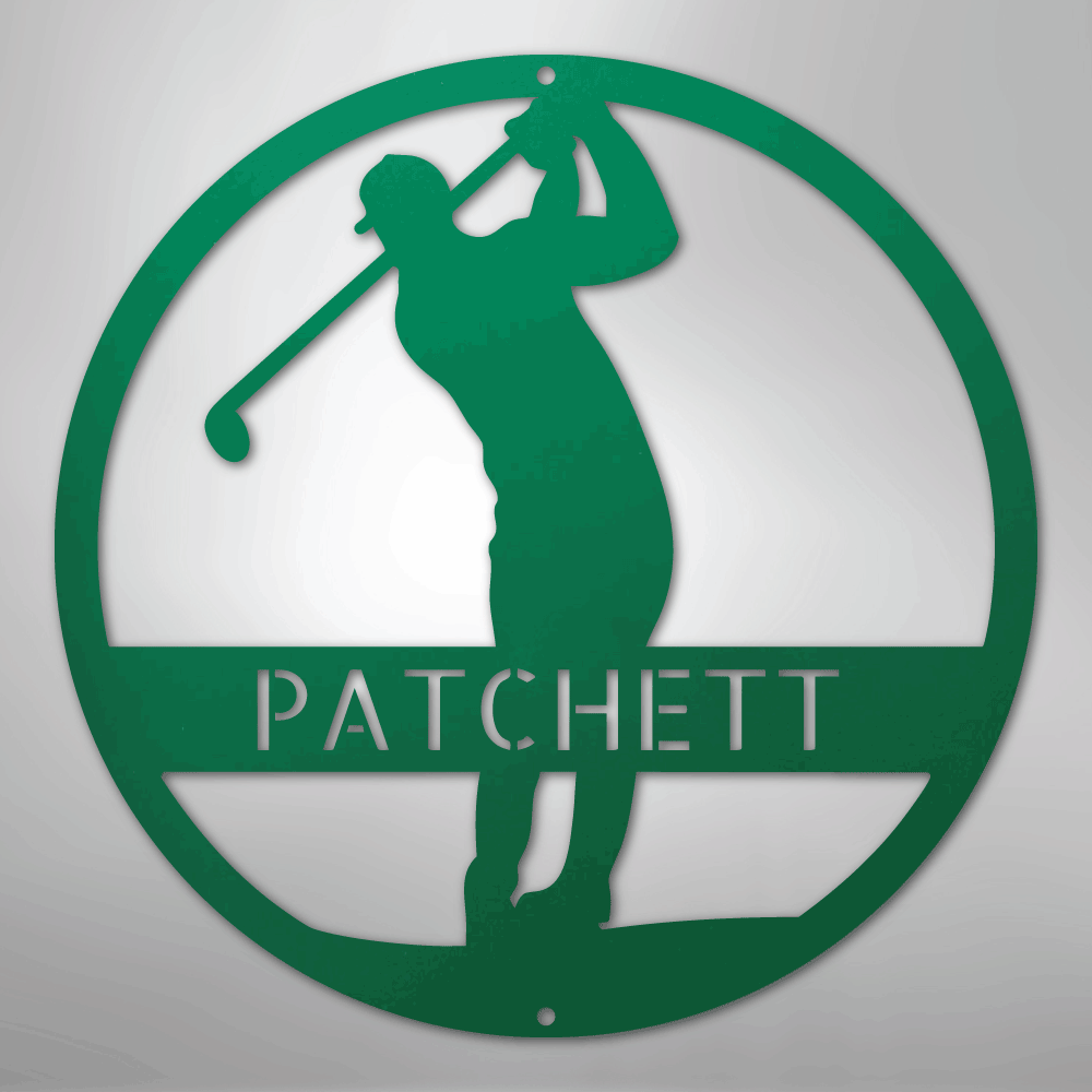Custom Metal Wall Art - Personalized Golf Course Name Sign Green