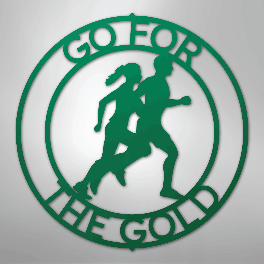 Custom Metal Wall Art - Personalized Runner Sign Green