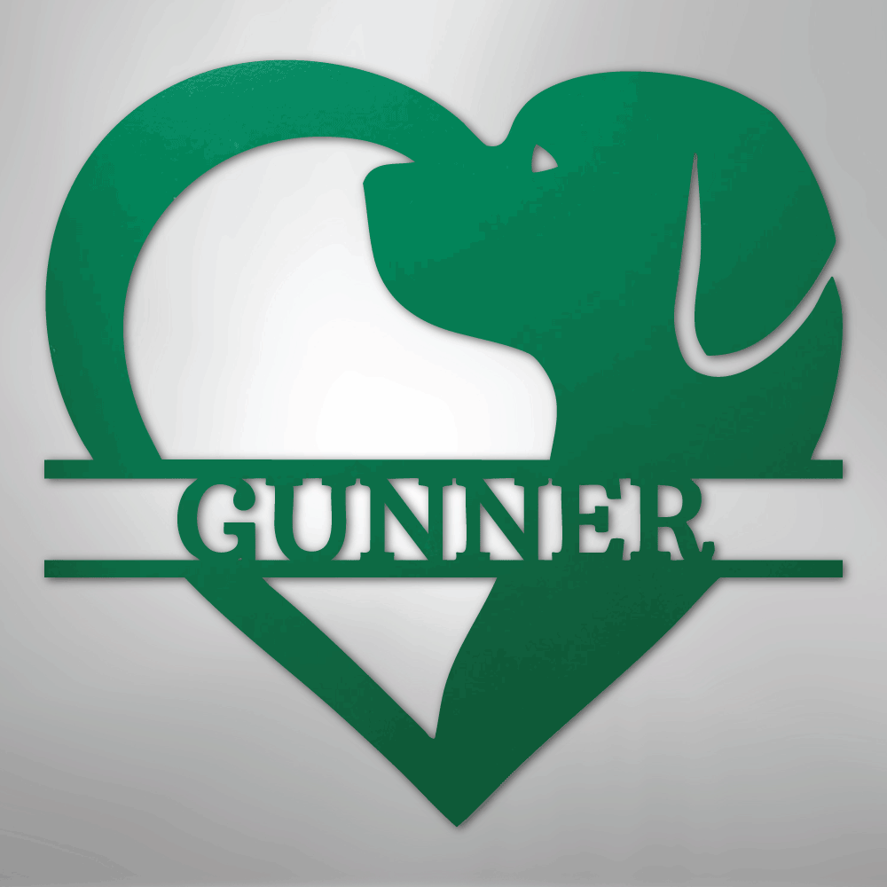 Custom Metal Wall Art - Dog Lover Heart Monogram Sign