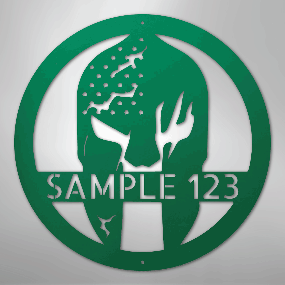Custom Metal Wall Art - Personalized Home Gym Spartan Sign Green