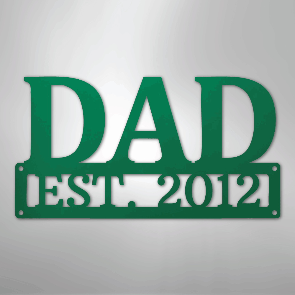 Custom Metal Wall Art - Personalized Dad's Workshop Plaque Green