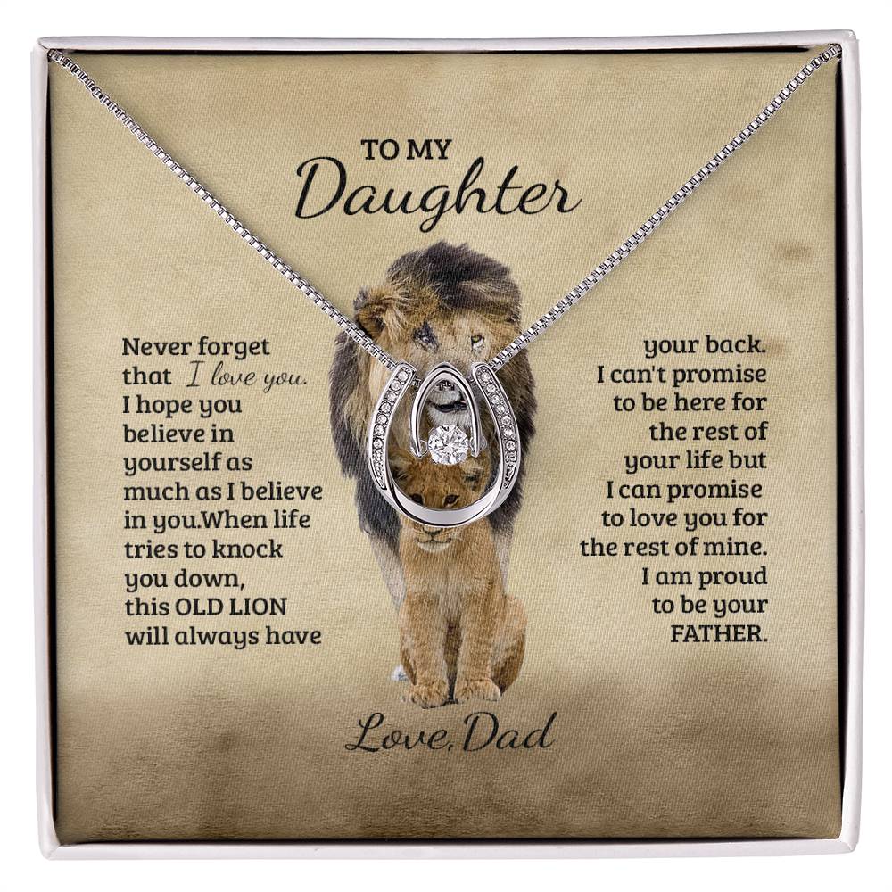 To My Daughter - Proud Lion - Love Necklace - Gifts For Daughter
