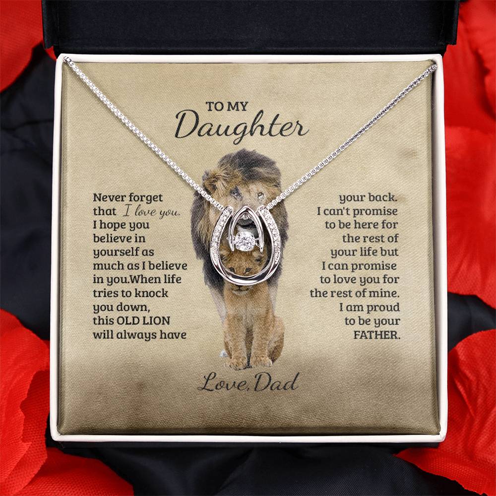 To My Daughter - Proud Lion - Love Necklace - Gifts For Daughter