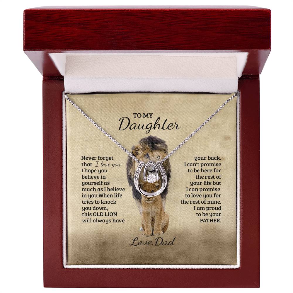 To My Daughter - Proud Lion - Love Necklace - Gifts For Daughter