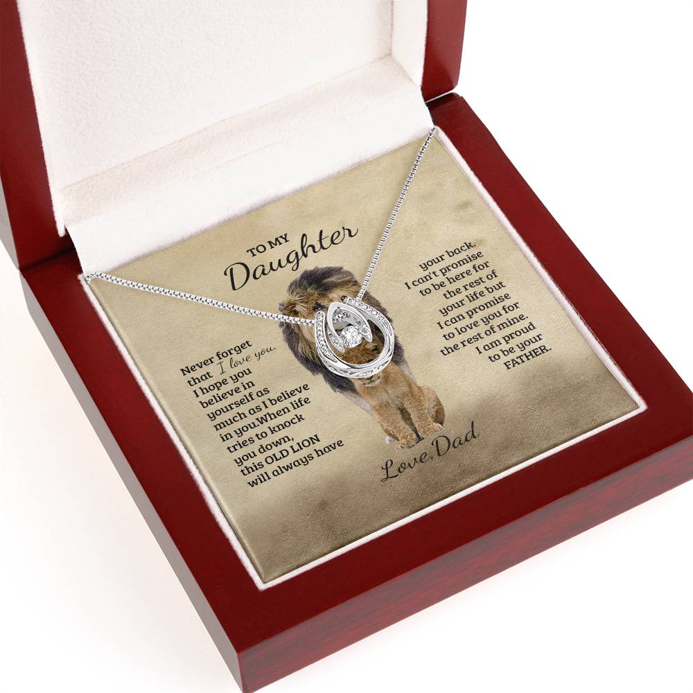 To My Daughter - Proud Lion - Love Necklace - Gifts For Daughter