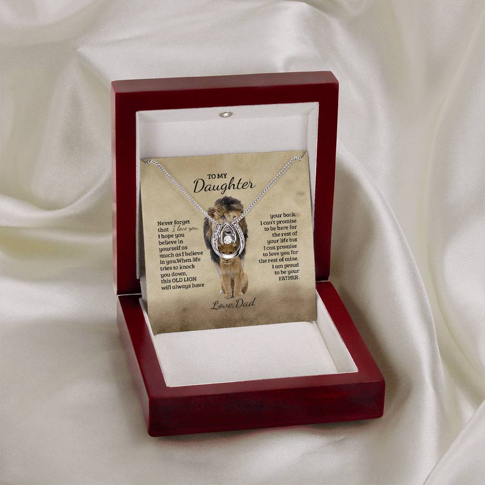 To My Daughter - Proud Lion - Love Necklace - Gifts For Daughter