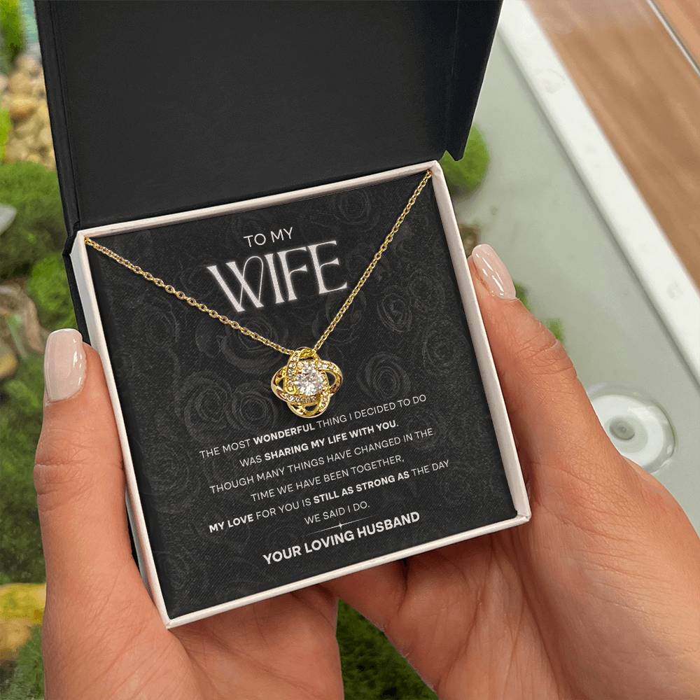 Sharing My Life With You Wife Gift From Husband Love Knot Necklace