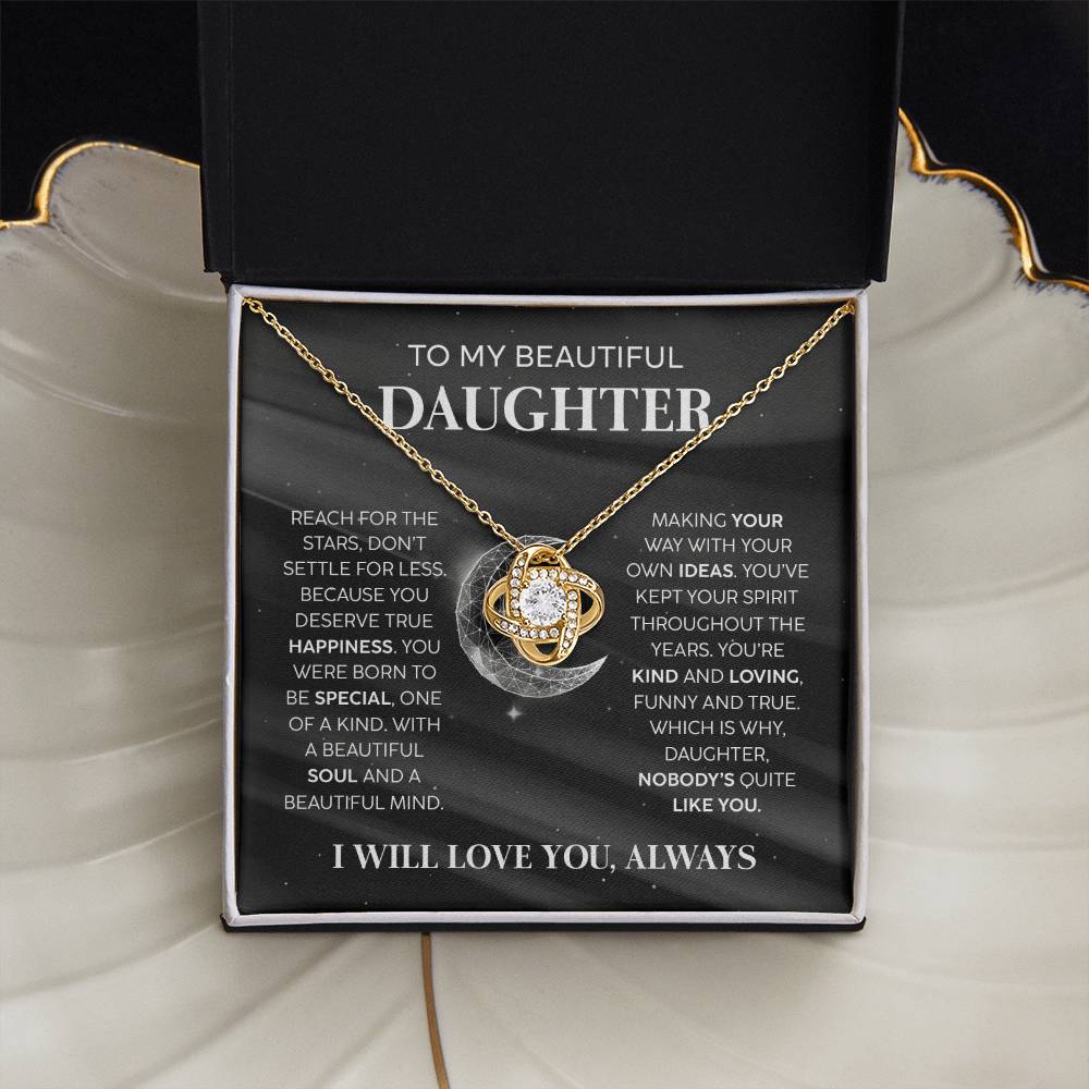 True Happiness Gift For Daughter Love Knot Necklace