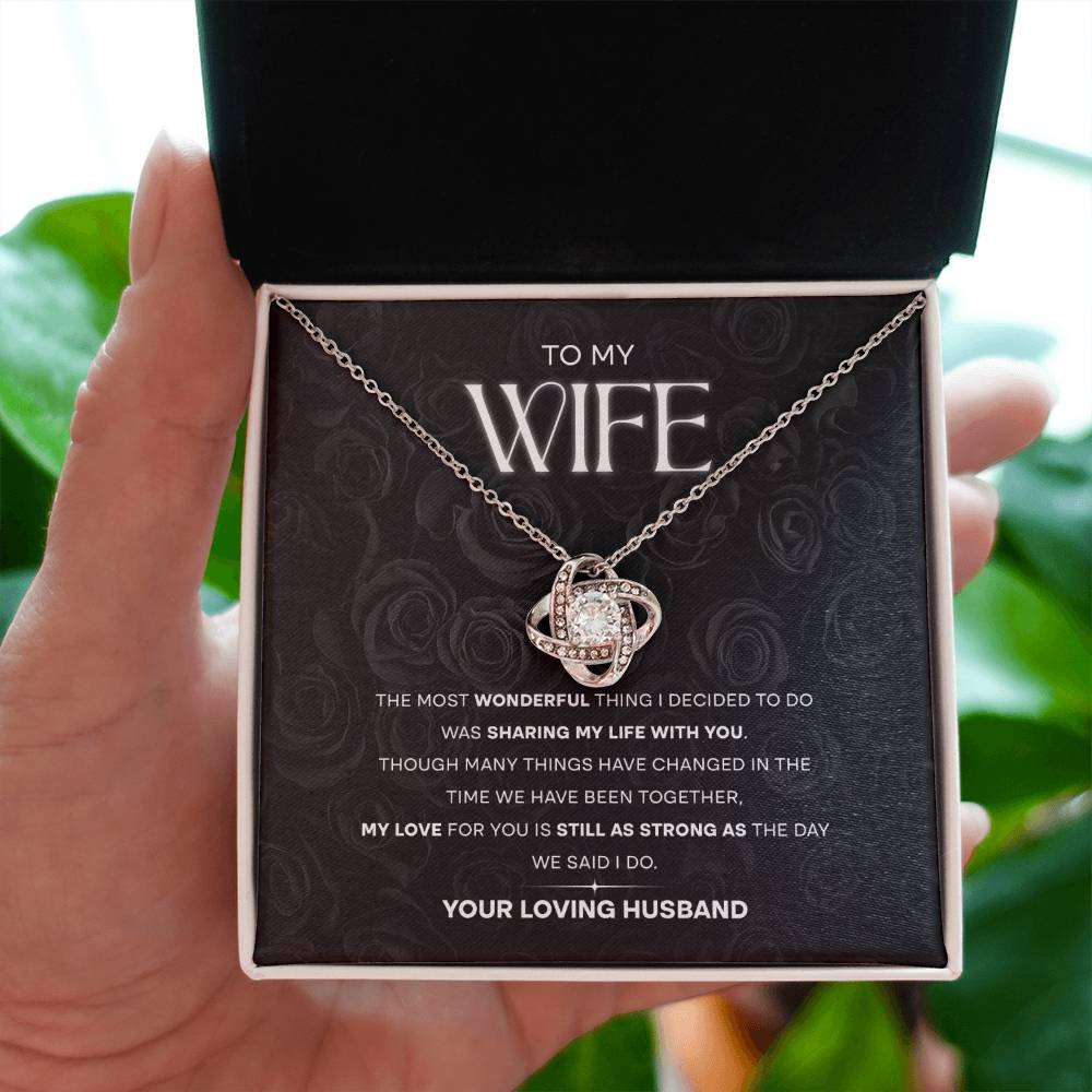Sharing My Life With You Wife Gift From Husband Love Knot Necklace
