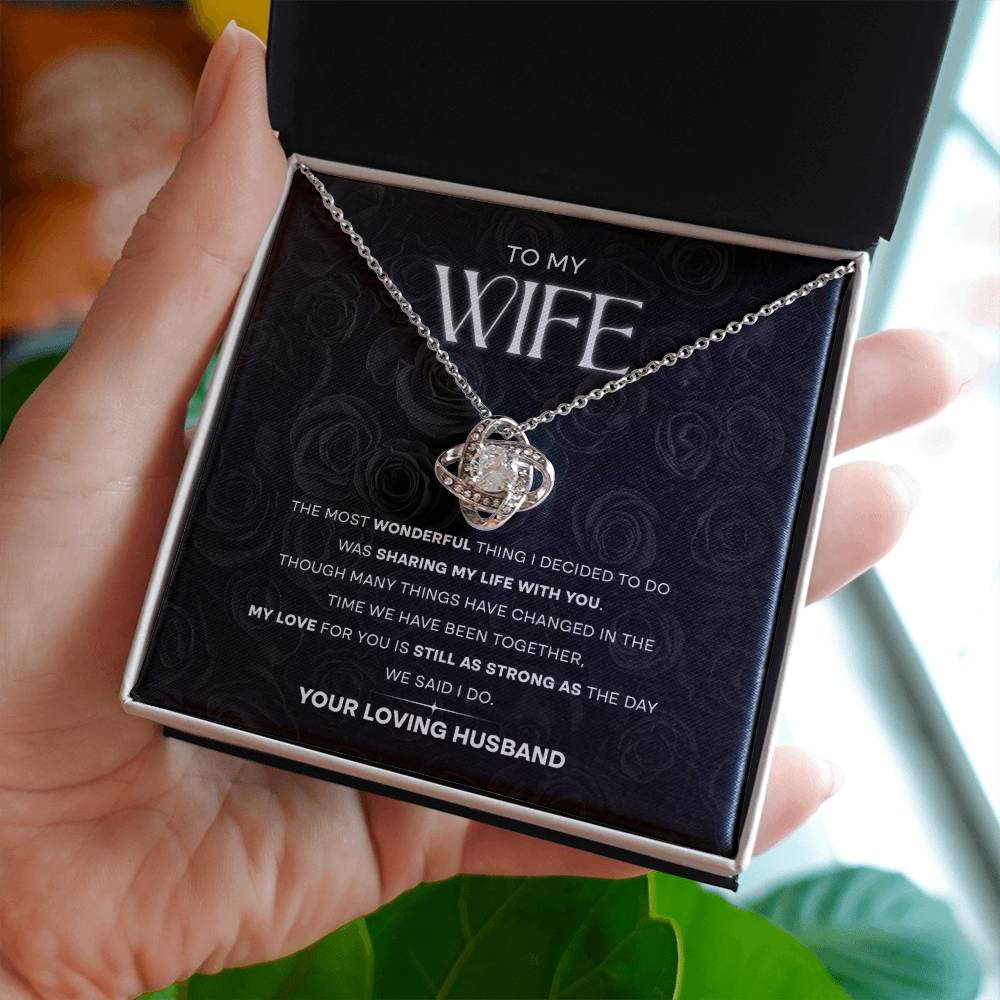 Sharing My Life With You Wife Gift From Husband Love Knot Necklace