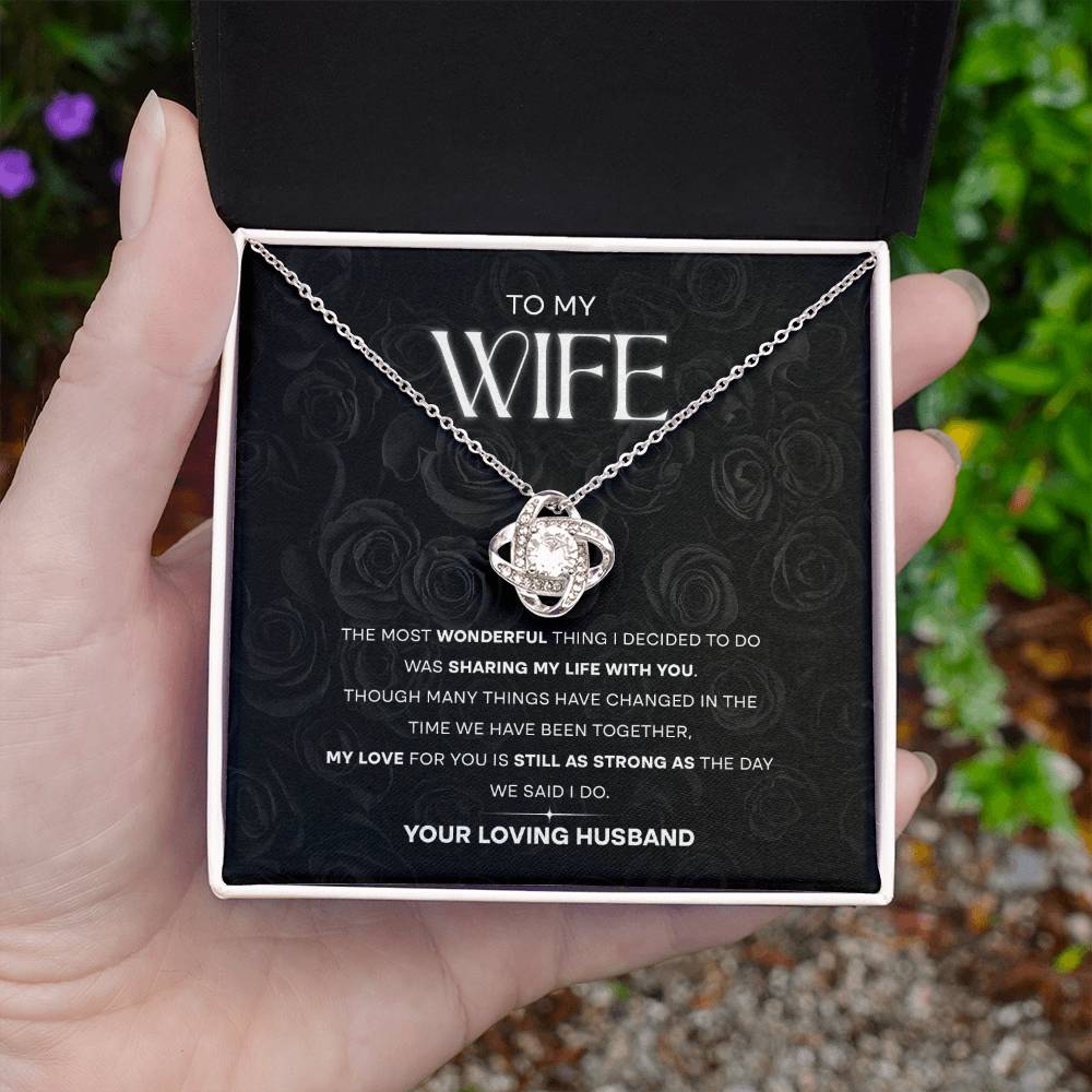 Sharing My Life With You Wife Gift From Husband Love Knot Necklace
