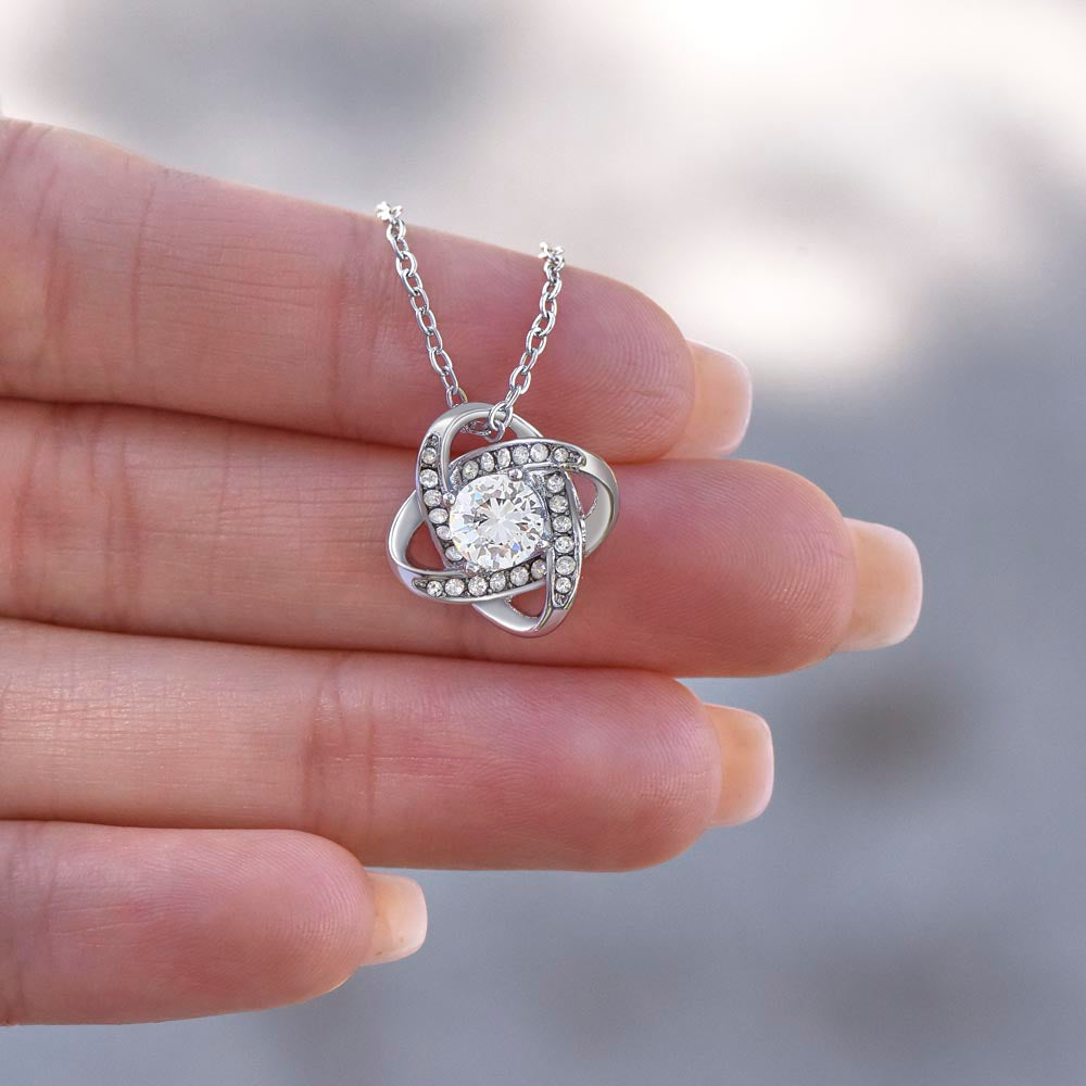 To My Daughter Proud Lion Love Knot Necklace