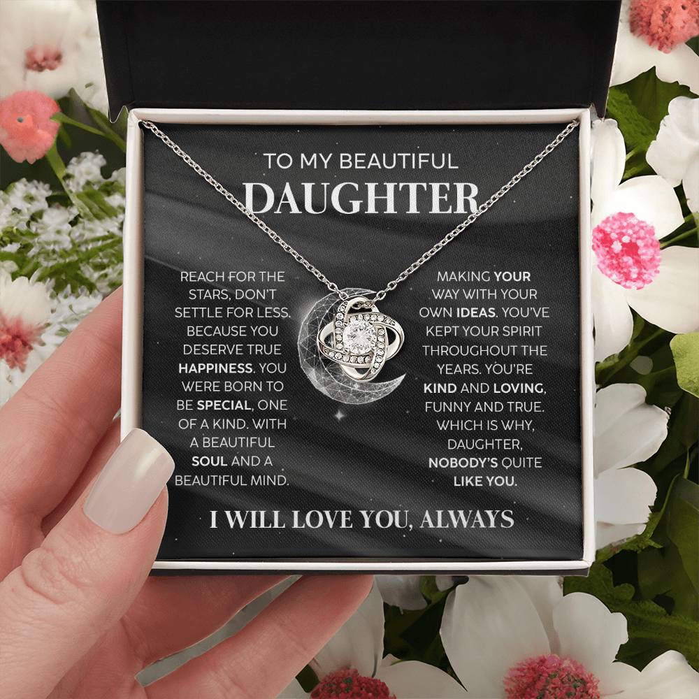 True Happiness Gift For Daughter Love Knot Necklace