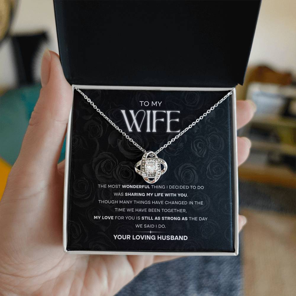 Sharing My Life With You Wife Gift From Husband Love Knot Necklace
