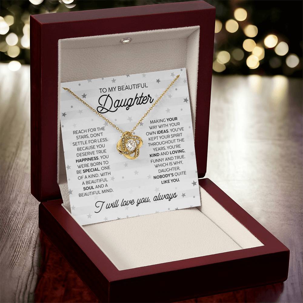 Beautiful Daughter Kind Loving Love Knot Necklace