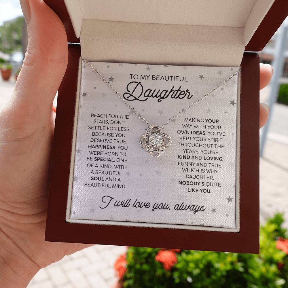 Beautiful Daughter Kind Loving Love Knot Necklace