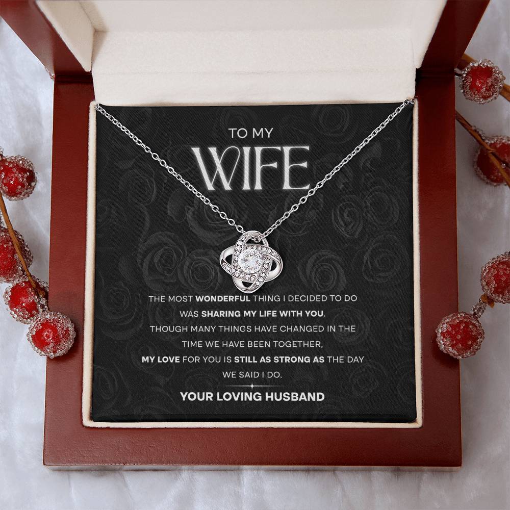Sharing My Life With You Wife Gift From Husband Love Knot Necklace