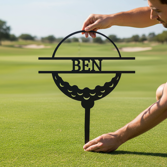 Golf Ball Personalized Gifts - Custom Metal Sign Black