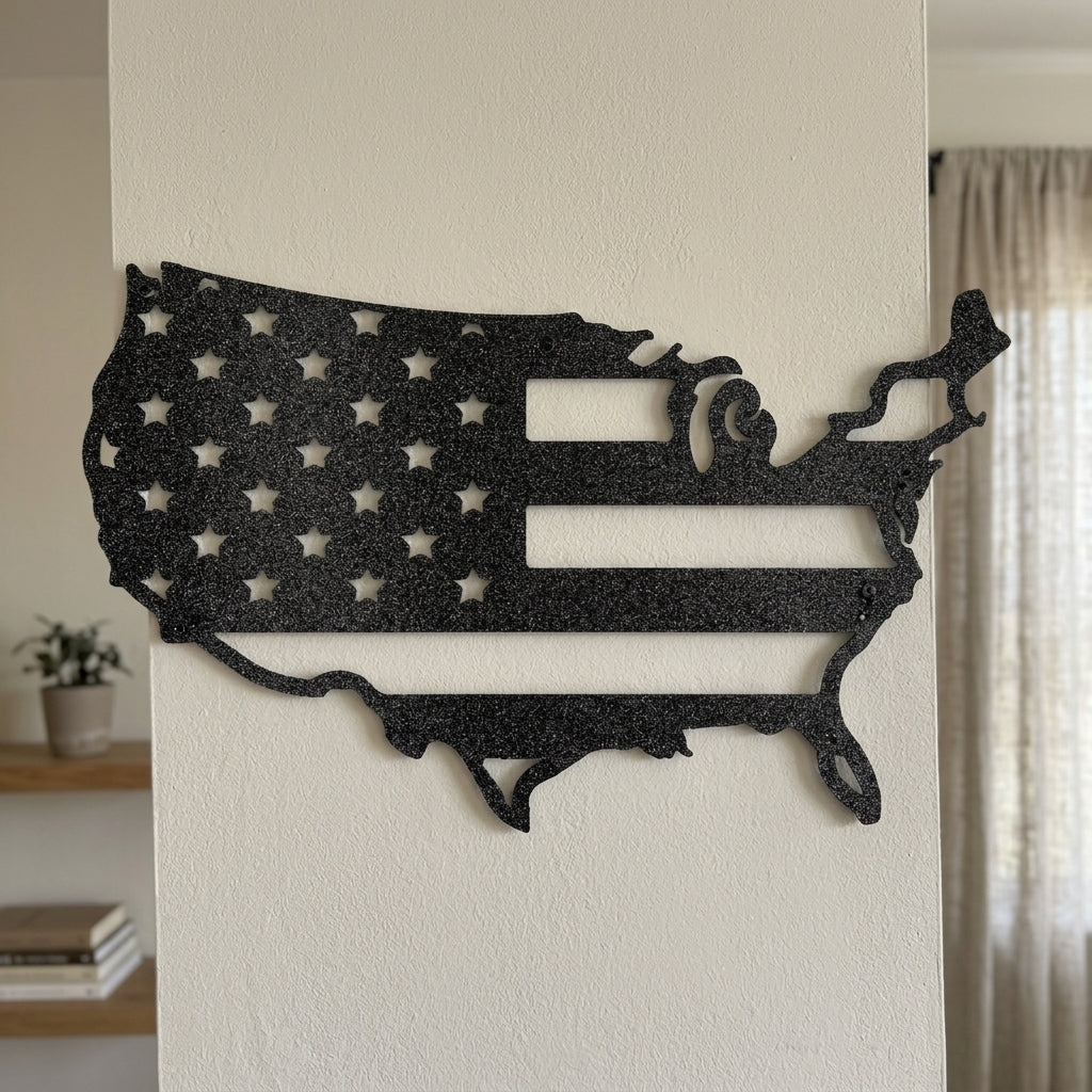 USA Flag Patriotic Metal Sign - Personalized Outdoor Metal Wall Art ...