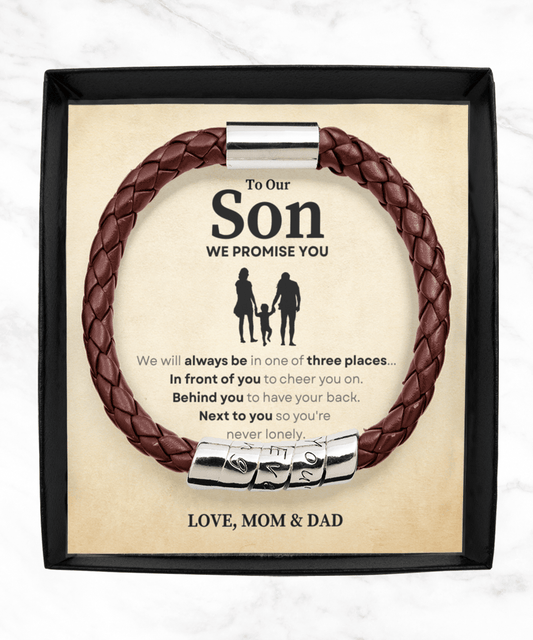 Always Be In One Of Three Places Gift For Son Leather Bracelet Man Brown Bracelet