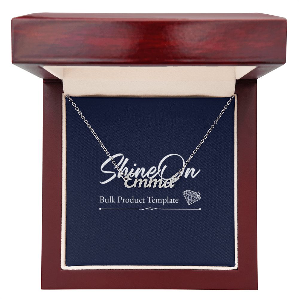 Custom Name Necklace Polished Stainless Steel Luxury Box