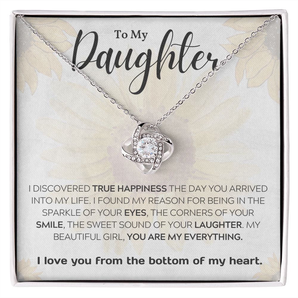 I Discovered True Happiness Gift For Daughter Love Knot Necklace