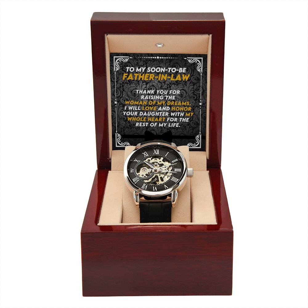 I Will Love And Honor Your Daughter Gift For Father In Law Men's Openwork Watch