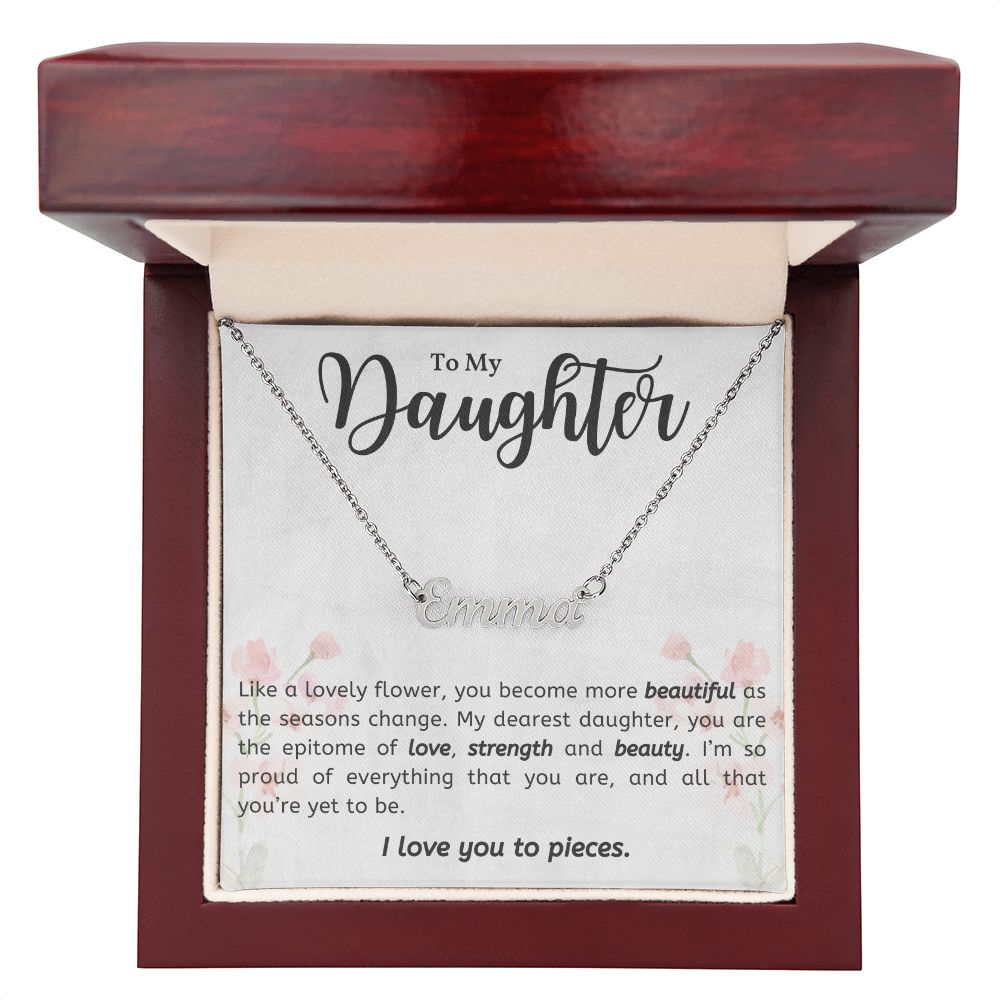 Like a Lovely Flower Gift For Daughter Custom Name Necklace Polished Stainless Steel Luxury Box