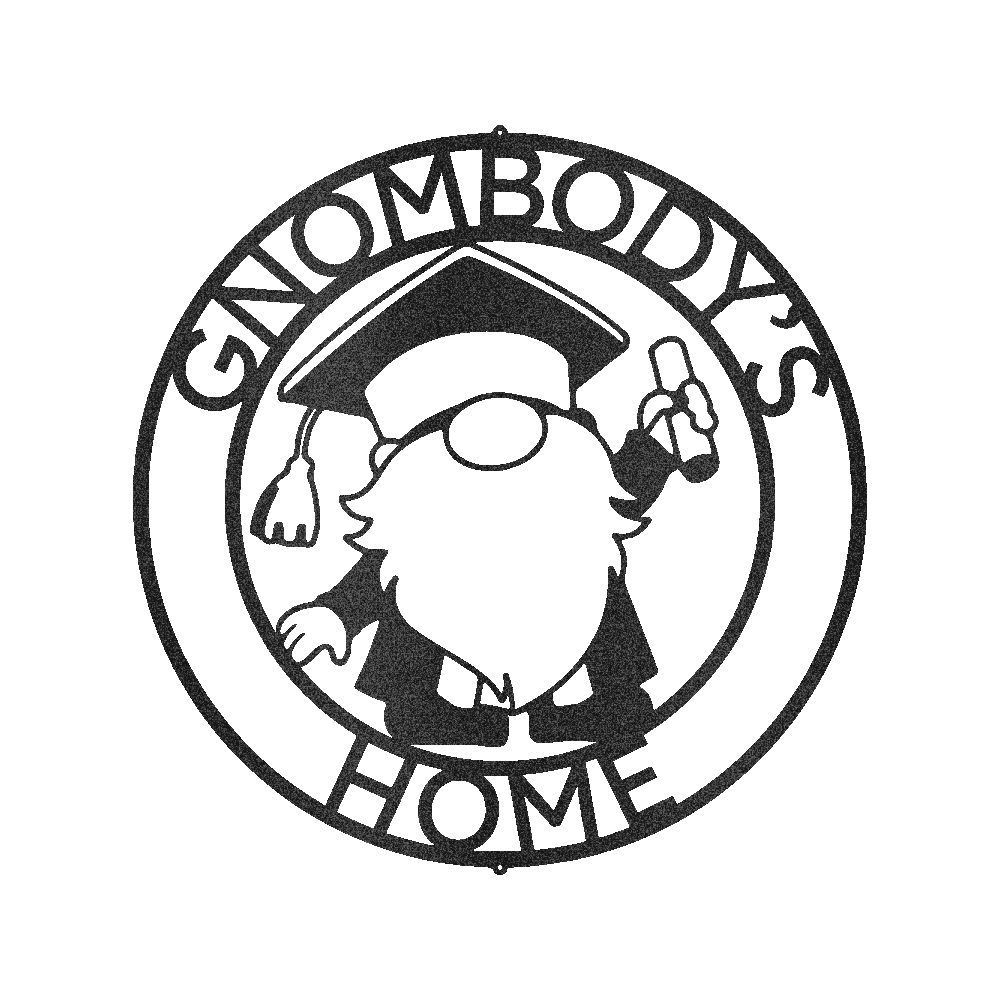 Gnome Graduation Gift Personalized Gifts - Custom Metal Sign Black