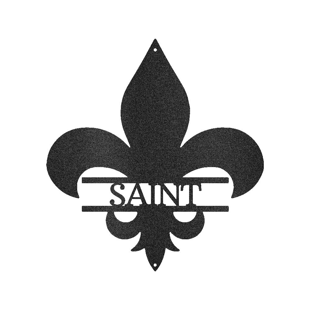 Classic Fleur De Lis Personalized Gifts - Custom Metal Sign Black