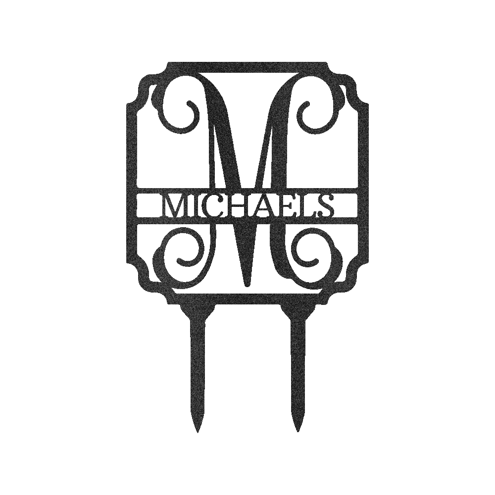 Vine Stake Personalized Gifts - Custom Metal Sign Black