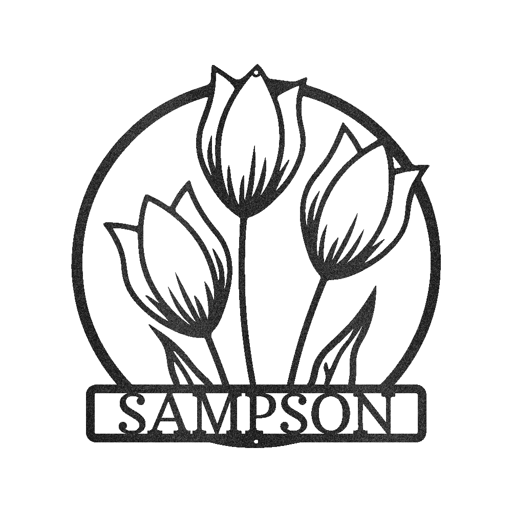 Wild Tulip Personalized Gifts - Custom Metal Sign Black