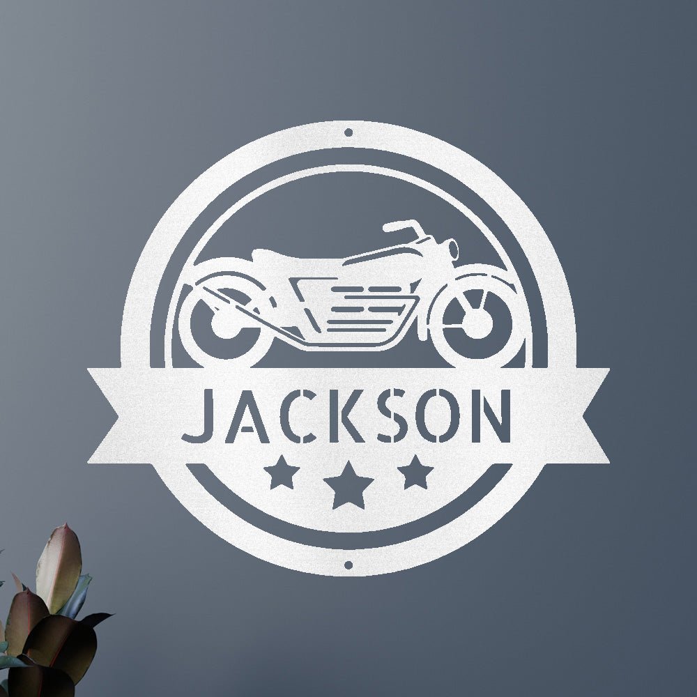 Motorcycle Personalized Gifts - Custom Metal Sign White