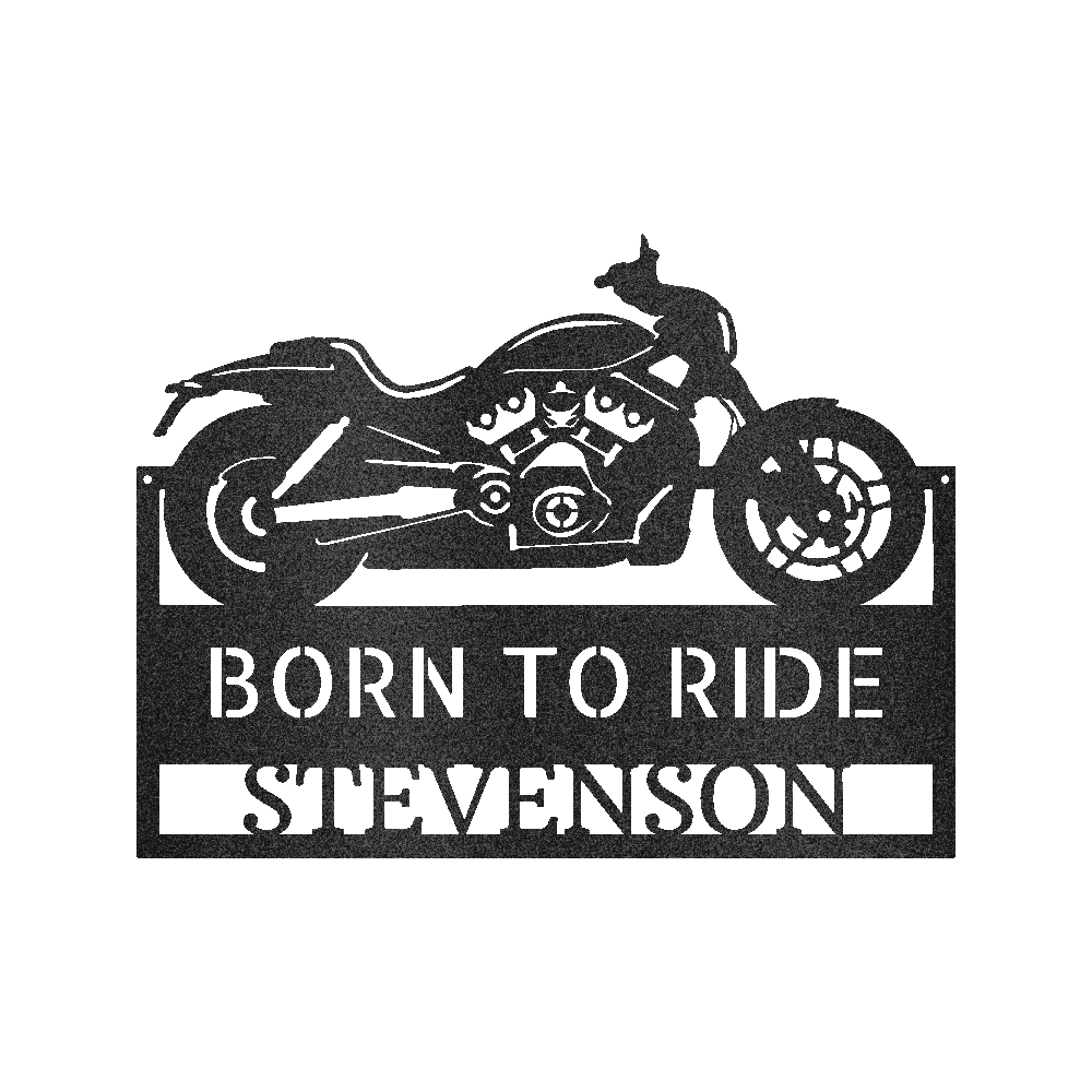 Motorcycle Decor - Custom Metal Sign Black