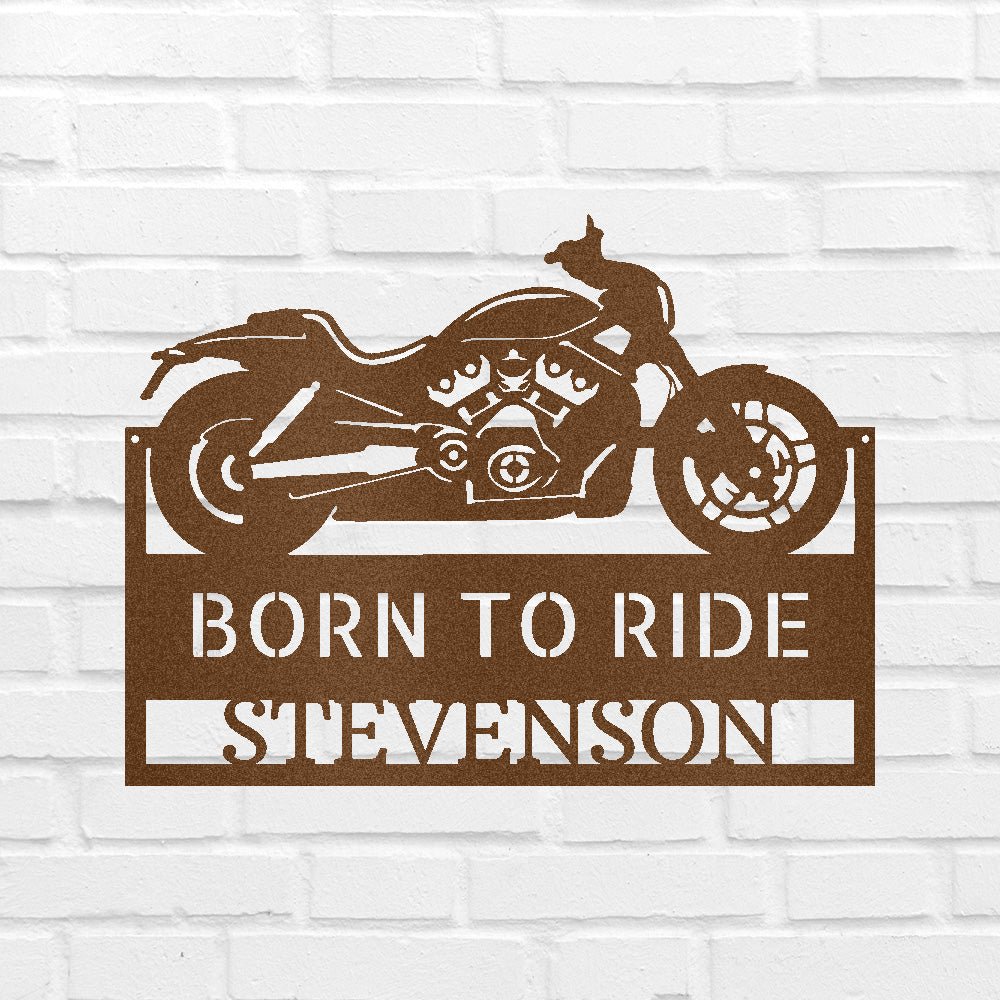 Motorcycle Decor - Custom Metal Sign Copper