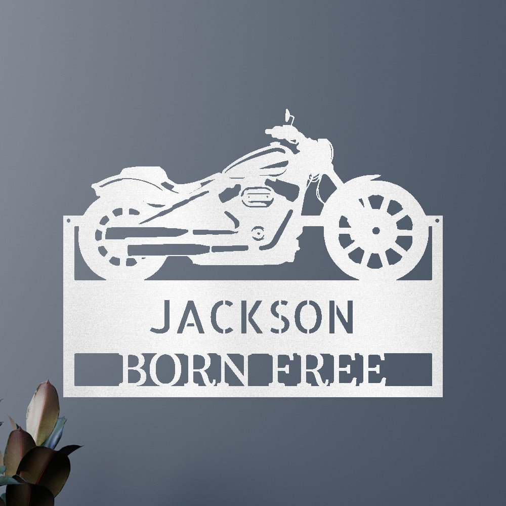 Motorcycle Personalized Gifts - Custom Metal Sign White