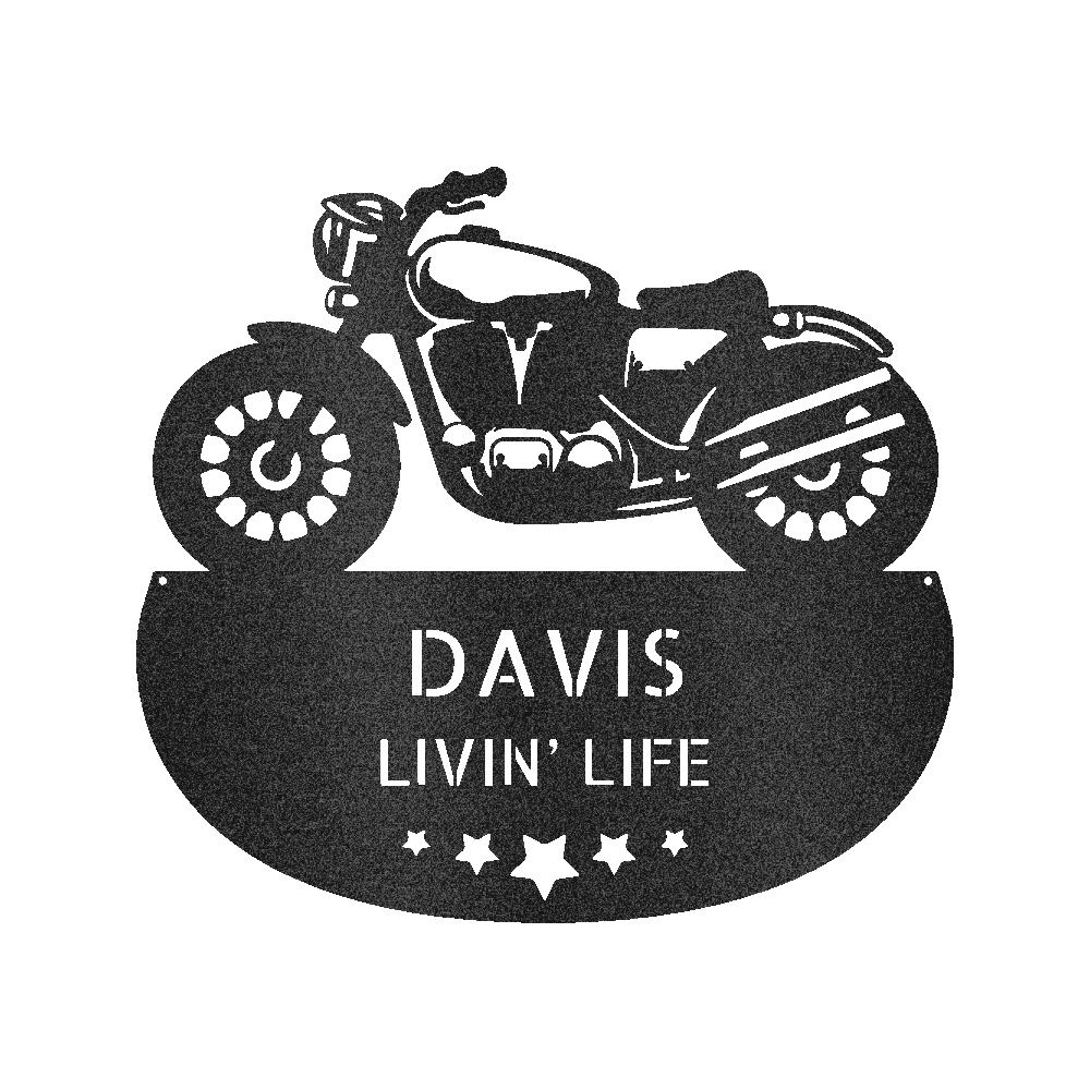 Motorcycle Personalized Gifts - Custom Metal Sign Black