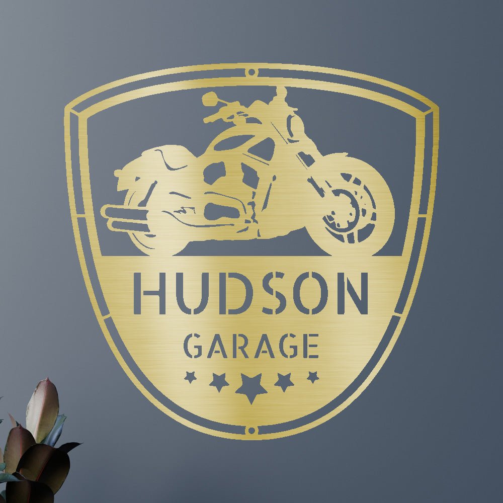 Motorcycle Name Personalized Gifts - Custom Metal Sign Gold