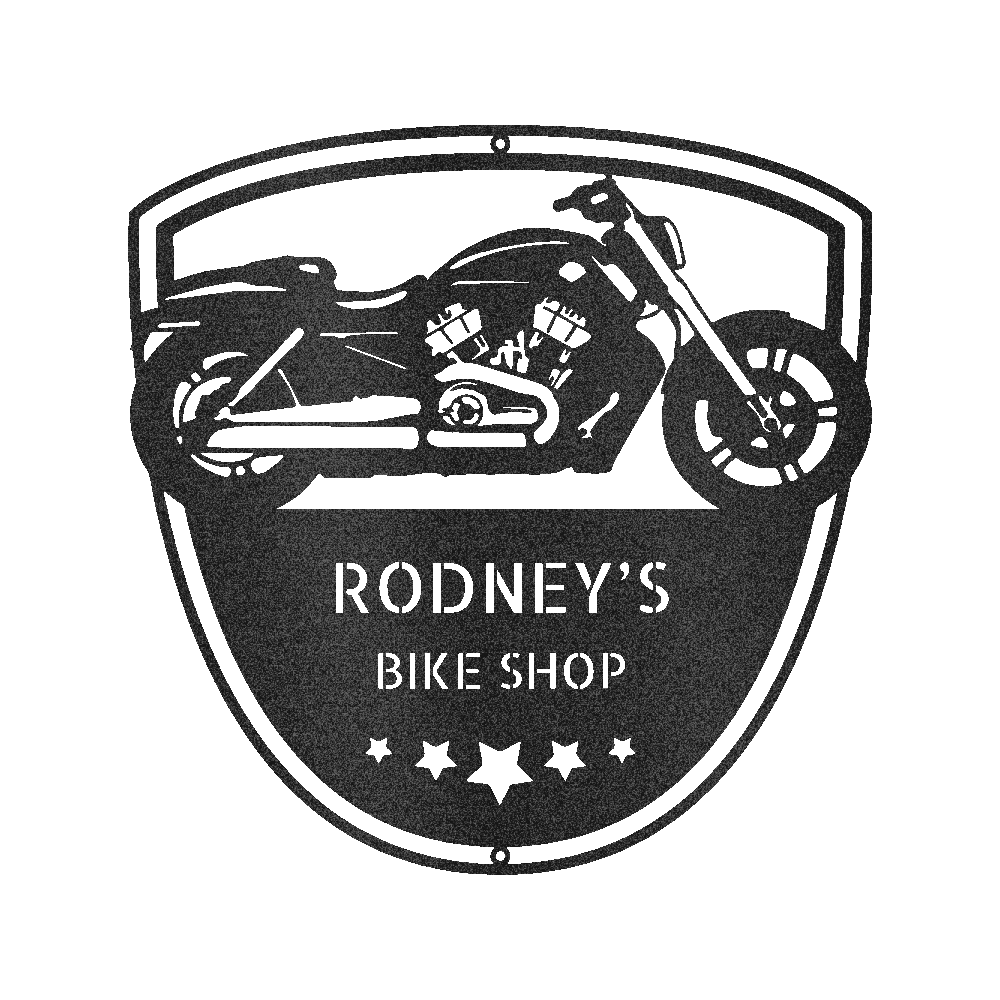 Motorcycle Wall Art - Custom Metal Sign Black
