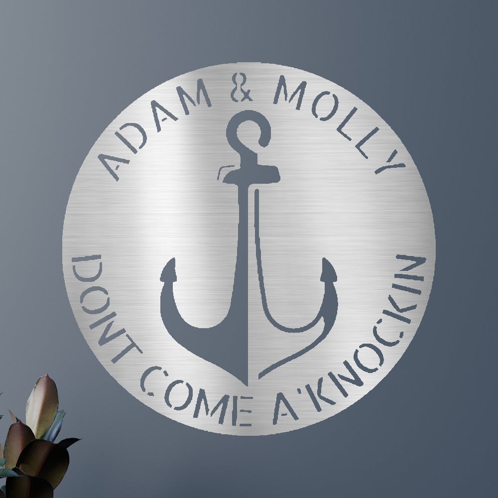 Anchor Plaque Personalized Gifts - Custom Metal Sign Silver