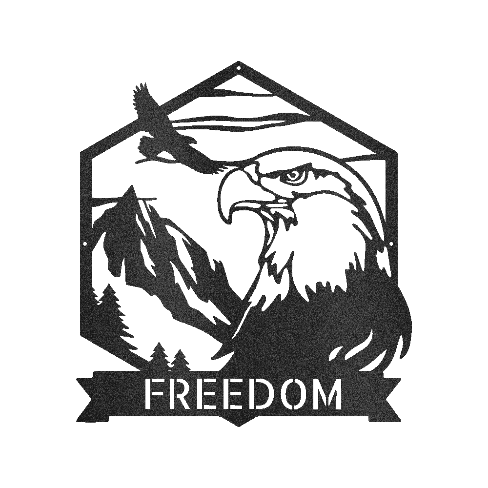 Bald Eagle Personalized Gifts - Custom Metal Sign Black