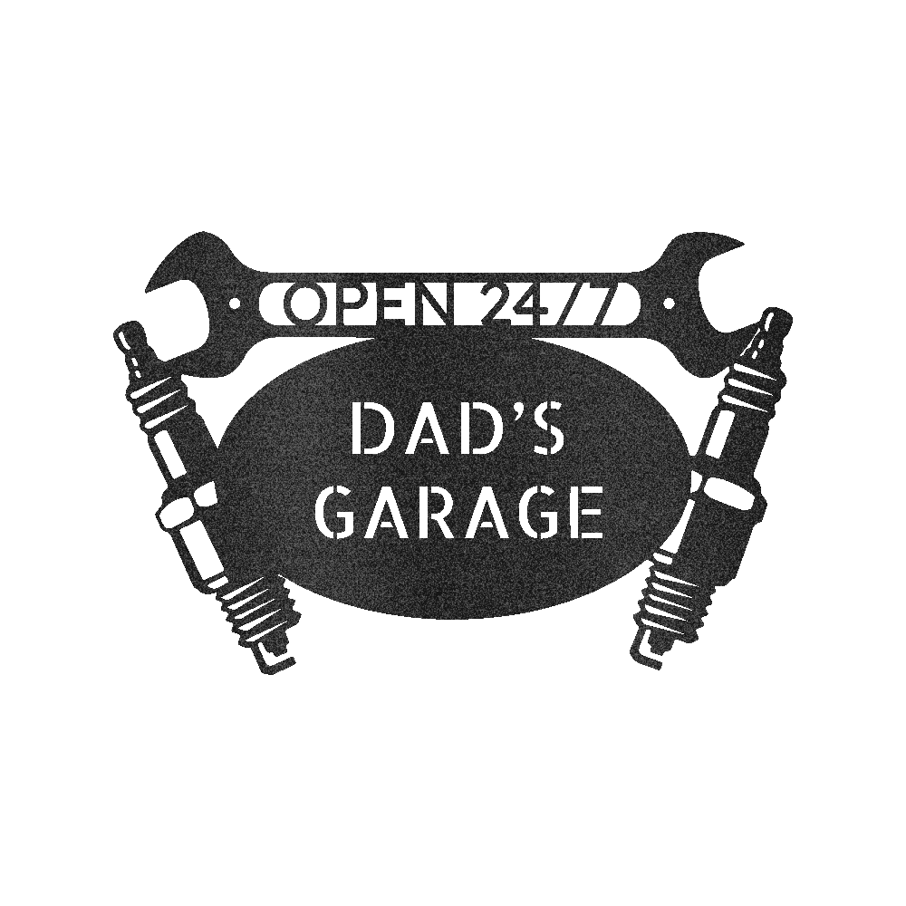 Car Dad's Garage Personalized Gifts - Custom Metal Sign Black