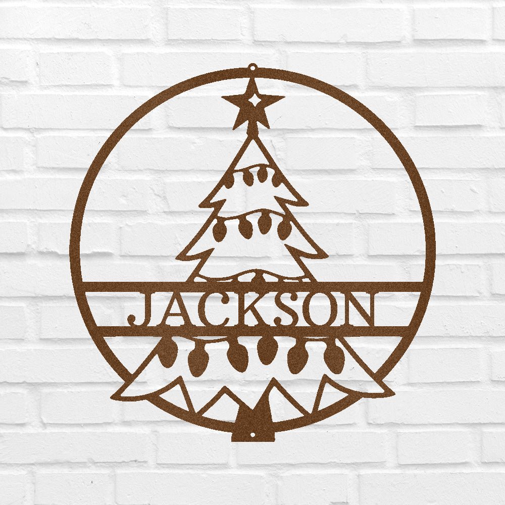 Christmas Tree Personalized Gifts - Custom Metal Sign Copper