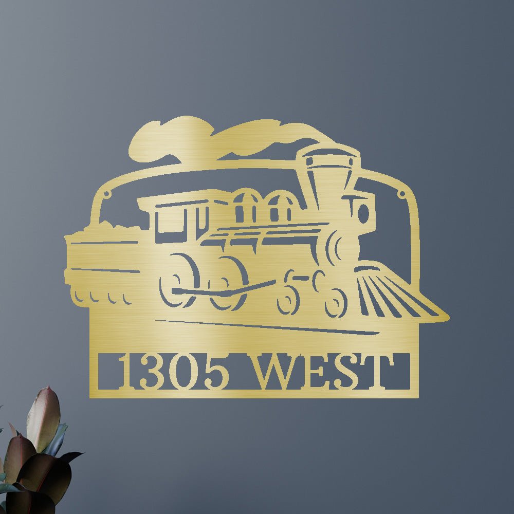 Coal Train Personalized Gifts - Custom Metal Sign Gold
