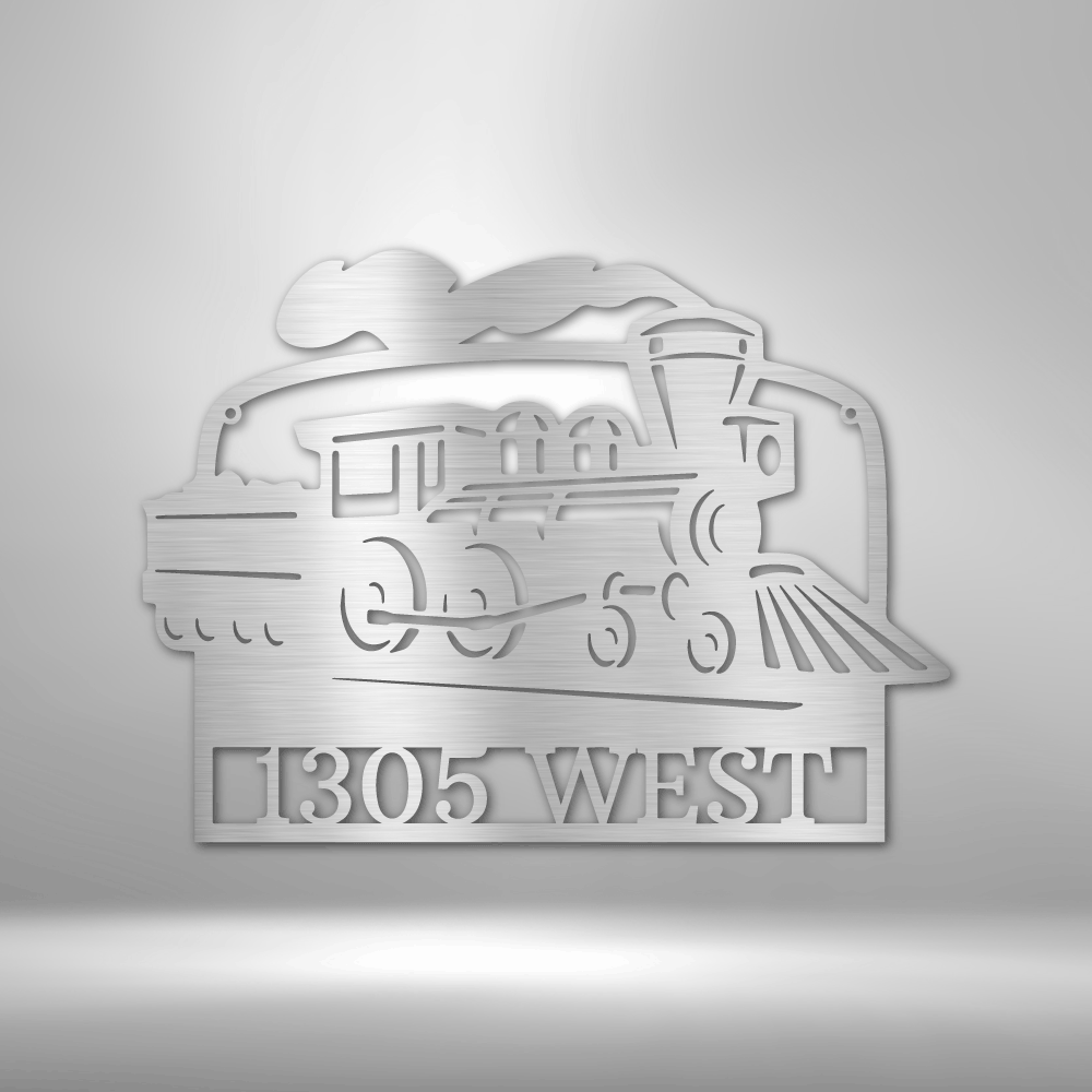 Personalized Coal Train Monogram Custom Metal Wall Art Classic Metal Sign - Precious Engraved