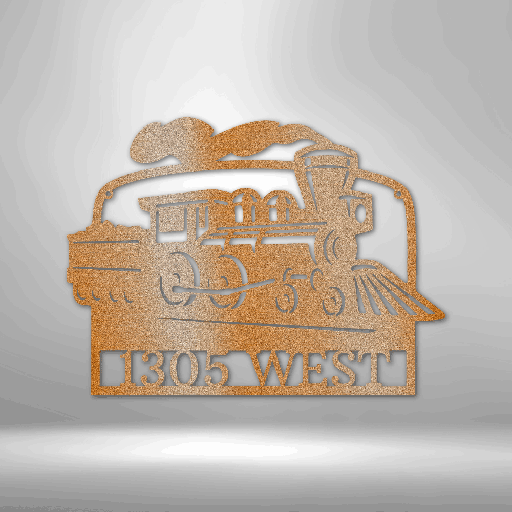 Personalized Coal Train Monogram Custom Metal Wall Art Classic Metal Sign - Precious Engraved